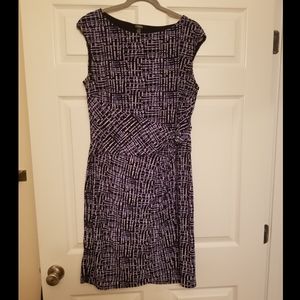 Navy Blue Chaps Wrap Dress